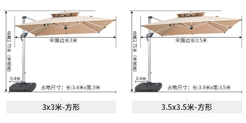 户外太阳伞尺寸