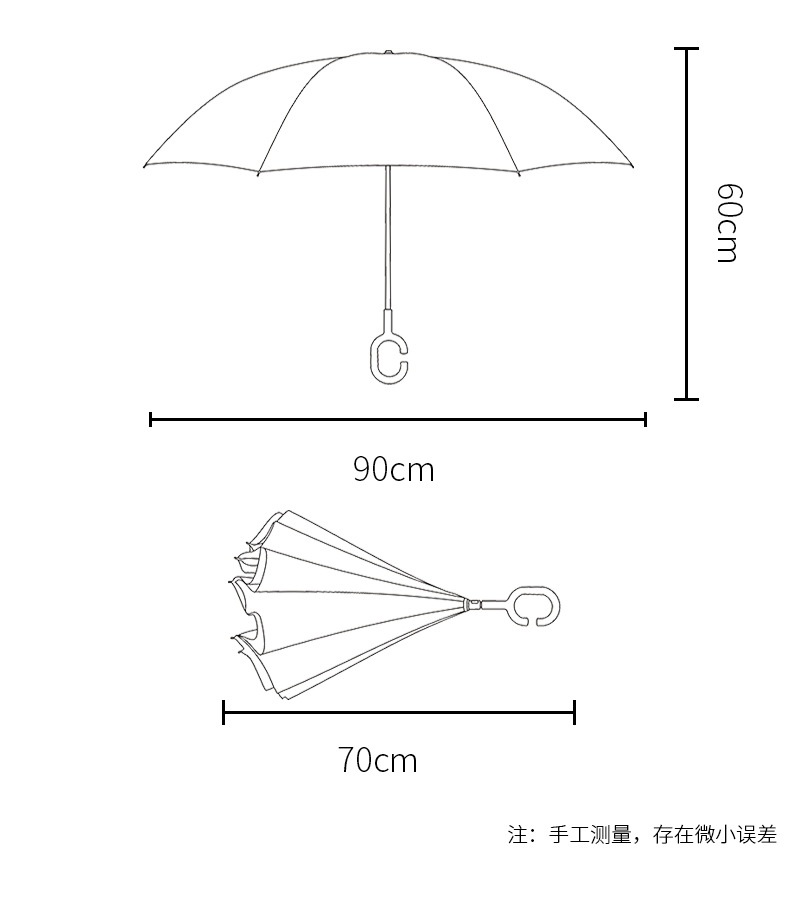 反向伞尺寸