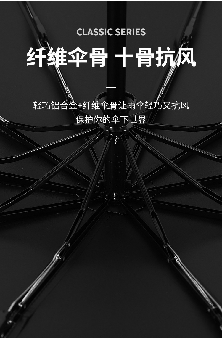 十骨雨伞