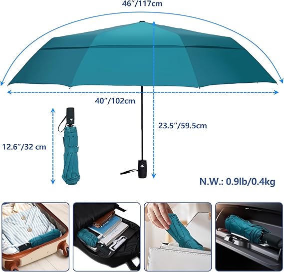 Semi-automatic folding umbrella