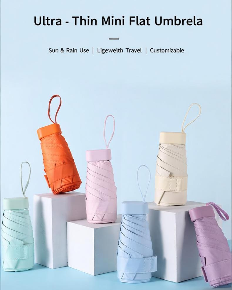 five fold flat mini umbrella