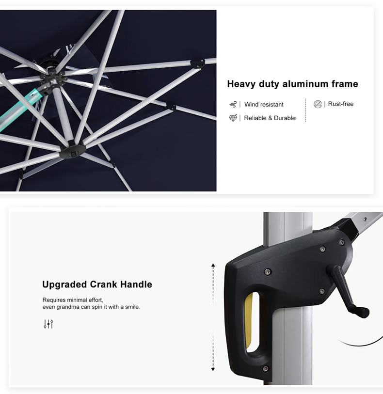 Aluminum Pole Cantilever Parasol